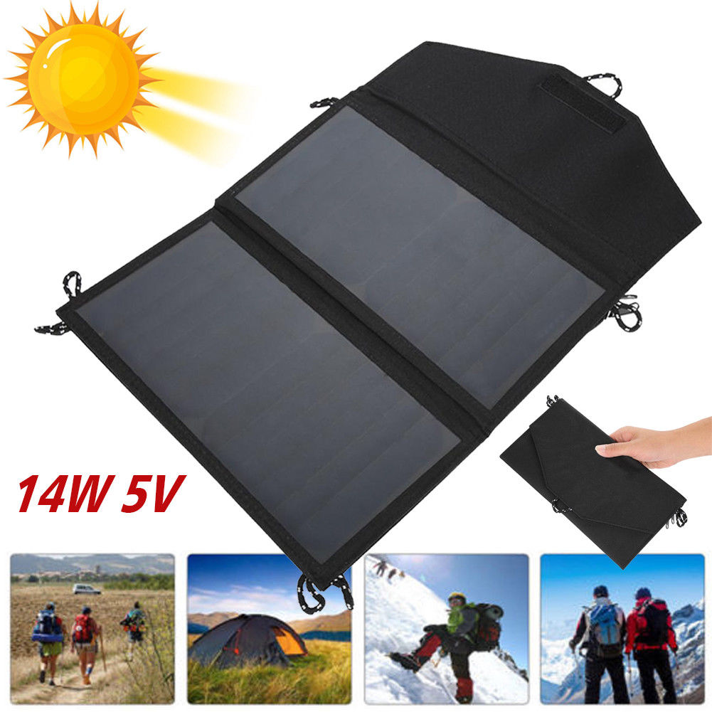 14W 5V Folding Solar Panel Battery Charger