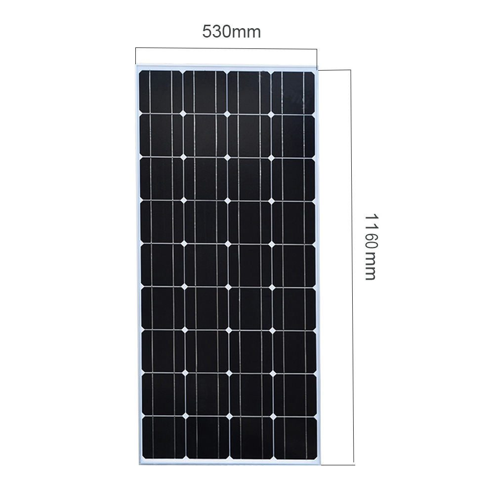 100W 18V Monocrystalline Glass Solar Panel Battery Charger