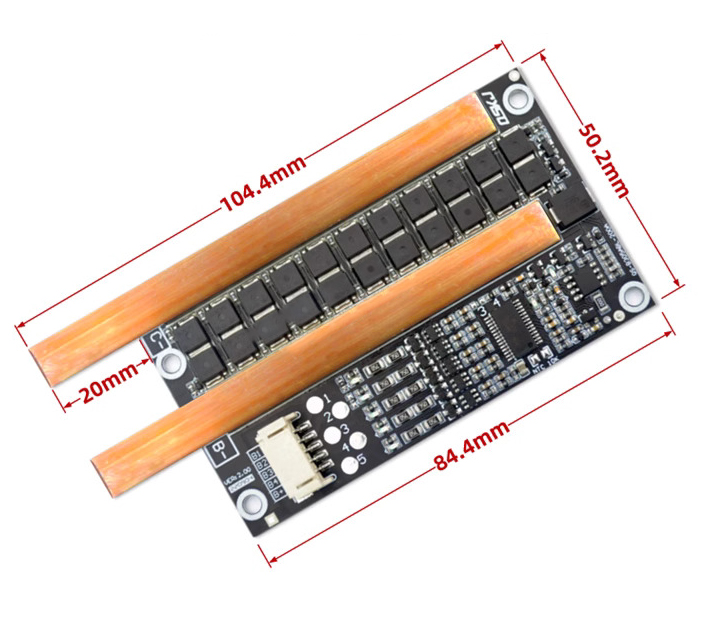 3S 4S 5S 12V 120A Ternary Li-ion Lipo LifePo4 Lithium Iron Phosphate Protection Board Car Starter W Balance BMS and Shortcut Protection QS-B305ABL-200A V2